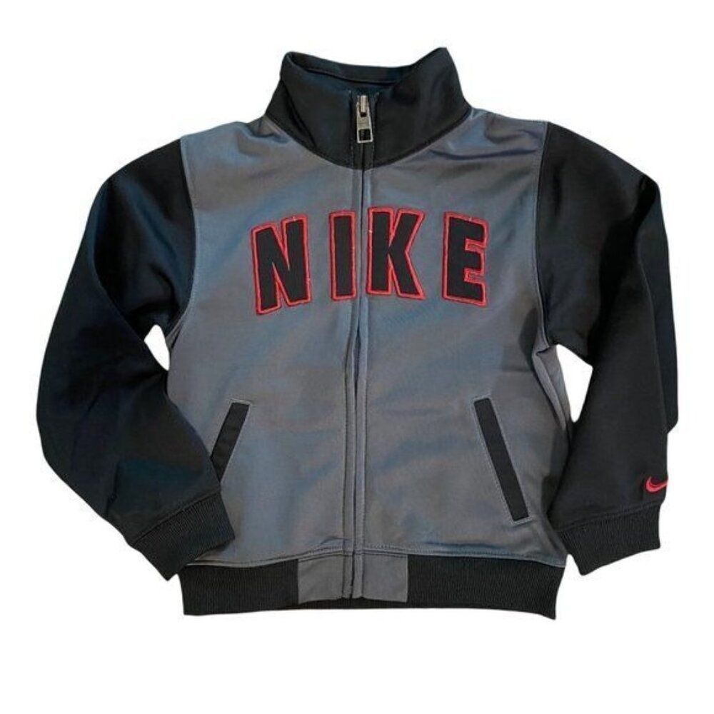 Nike Jacket Toddler Boy Size 3T Black Red Zip Up
